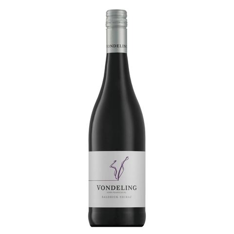 Vondeling Baldrick Shiraz Red Wine 750ml bottle with label, South African wine, bold flavor, ripe fruit and spice notes.