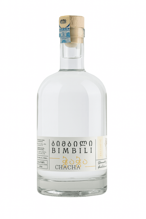 Bimbili Chacha Classic 0.5L 48% ABV Georgian grape spirit bottle