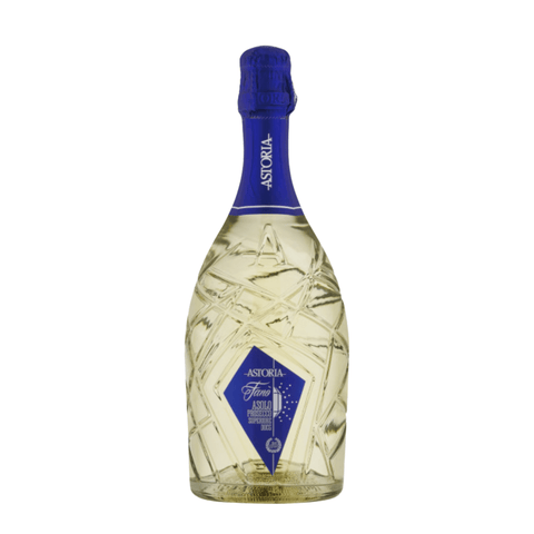 Astoria Fano Asolo Prosecco Superiore DOCG 750 ml bottle with blue label, white wine from Italy's Asolo hills.