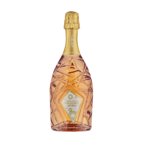 Astoria Moscato Rosé Fashion Victim 750 ml sparkling wine bottle with pink hue and elegant design, from Italy.