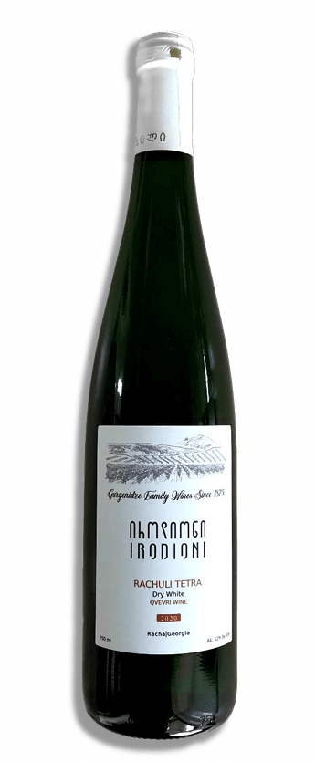 Bottle of Bimbili Irodioni Rachuli Tetra Red Wine 750ml, 2020 vintage from Racha, Georgia, made from indigenous Rachuli Tetra grape.