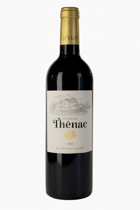 Chateau Thenac Red Wine 2016 bottle, 750ml, 13.5% alcohol, from Bergerac, France. Blend of Merlot, Cabernet Sauvignon, Cabernet Franc, and Malbec.
