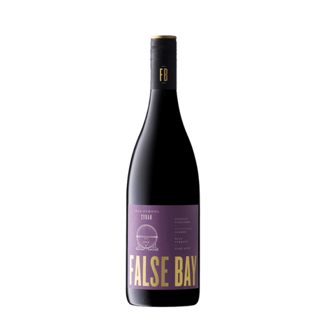 False Bay Old School Syrah wine bottle, 750 ml, 13.5% alcohol, red wine from South Africa.