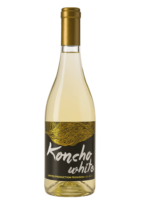 Koncho and Co Kisi Muscat White Wine 750ml bottle, Kakheti, Georgia, 2021 vintage, 14% ABV, elegant gold-straw color.