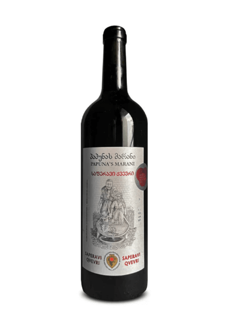 Papunas Marani Saperavi Qvevri 750ml bottle - Authentic Georgian red wine with bold flavors in traditional qvevri.