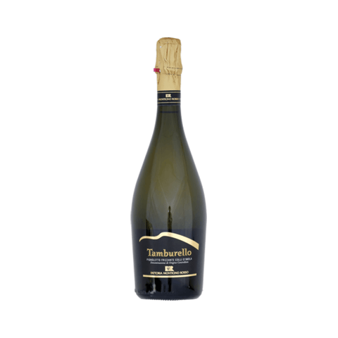 Bottle of Fattoria Monticino Rosso Pignoletto Frizzante 75cl 11.5% from Italy showcasing its label and design.