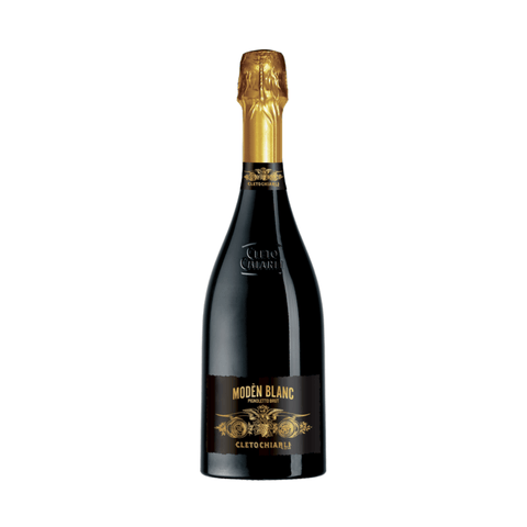Cleto Chiarli Moden Blanc Brut Sparkling Wine bottle, 75cl, Italian, elegant and refined, 12% ABV.