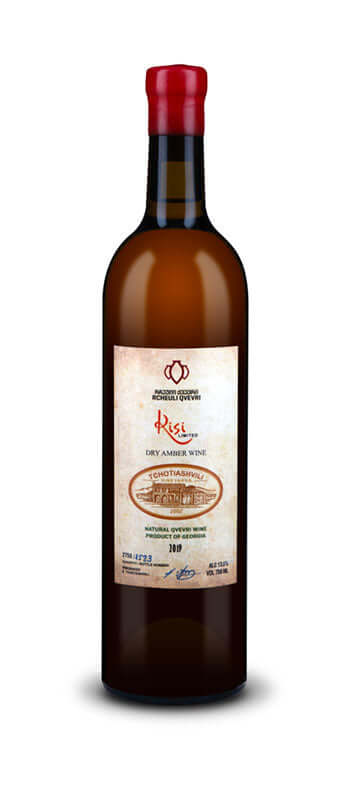 Tchotiashvili Kisi Amber Wine 2020, 750ml bottle, Georgian qvevri wine from Kakheti, 13% ABV.