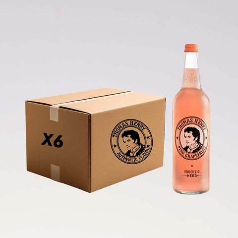 Alt Tag: Thomas Henry Grapefruit Tonic Water 750ml bottle and box of 6, premium mixer from Germany with citrus bitterness.