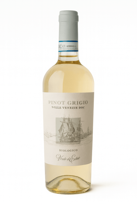 Vento dEstate Pinot Grigio white wine bottle, 750ml, Italian organic wine with notes of apple, pear, and citrus.