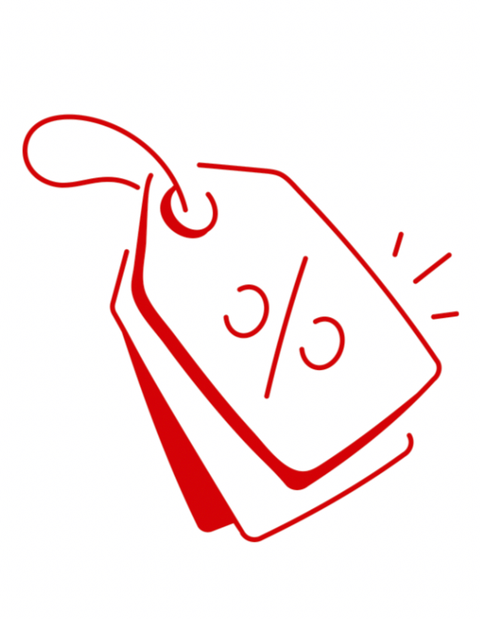 Discount tag icon for Sale Promotions on alcohol and wine deals from Alcozon.