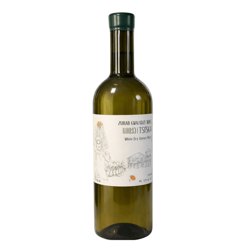 Zurab Gvaladze Tsitska White Dry Qvevri Wine 750ml bottle, showcasing traditional Georgian wine craftsmanship.
