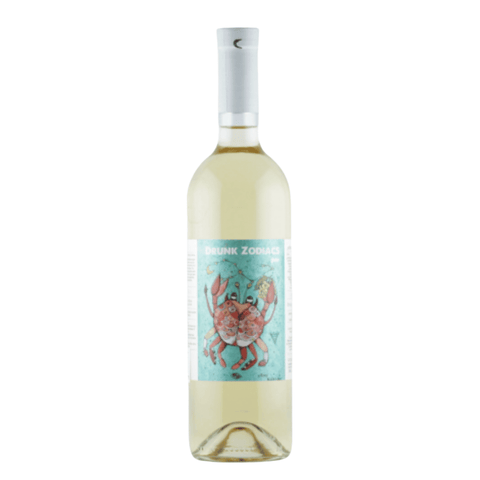 Drunk Zodiacs White Wine 750ml bottle from Georgia, featuring 12% ABV with refreshing citrus and floral aromas, ideal for casual gatherings.