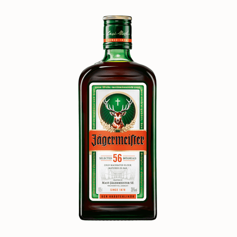 Jagermeister Herbal Liqueur 70cl bottle with 56 botanicals crafted in Germany; iconic taste and rich tradition.