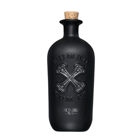 Bumbu XO Aged Rum bottle with cork, showcasing unique design and craftsmanship.