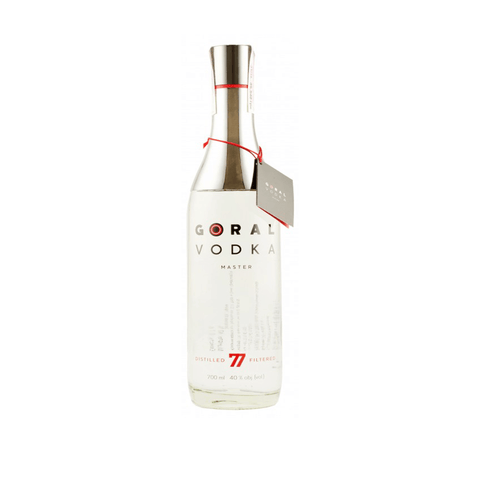 Bottle of Goral Classic Vodka 50cl, 40% alcohol, Slovak premium spirit with smooth character and distilled purity.