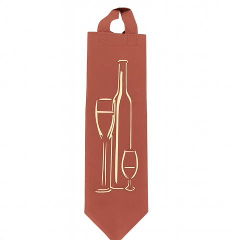 Wine Bottle Gift Bag with elegant design showcasing wine bottle and glasses, perfect for stylish wine presentation and gifting.