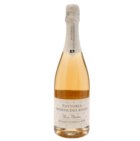 Monticino Rosso Conte Brutti Metodo Classico Rose Sparkling Wine Bottle from Italy