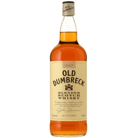 Old Dumbreck Blended Scotch Whisky 1L bottle with 40% alcohol, showcasing its smooth and rich flavor profile.