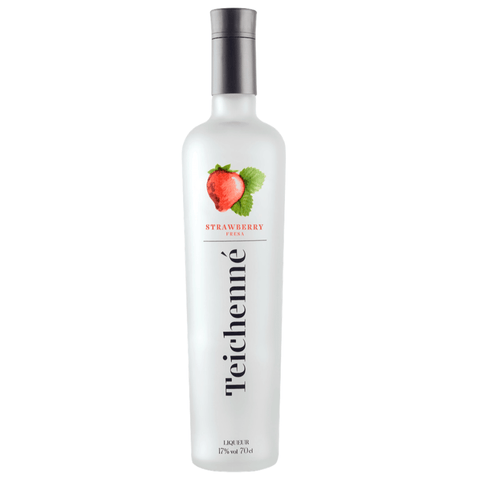 Bottle of Teichenne Strawberry Liqueur 700ml 17% ABV from Spain, showcasing luscious strawberries on white label.
