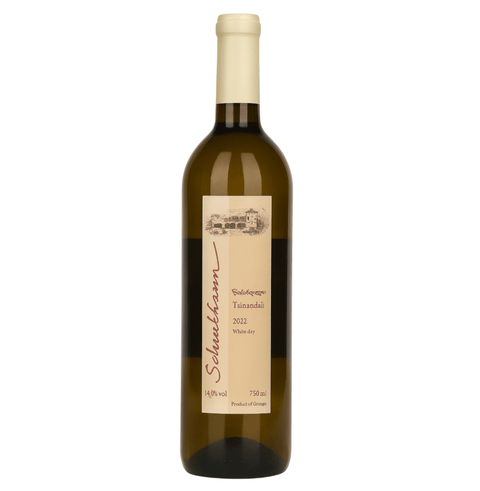 Schuchmann Tsinandali White Wine 750ml bottle showcasing Georgian Rkatsiteli and Mtsvane blend.