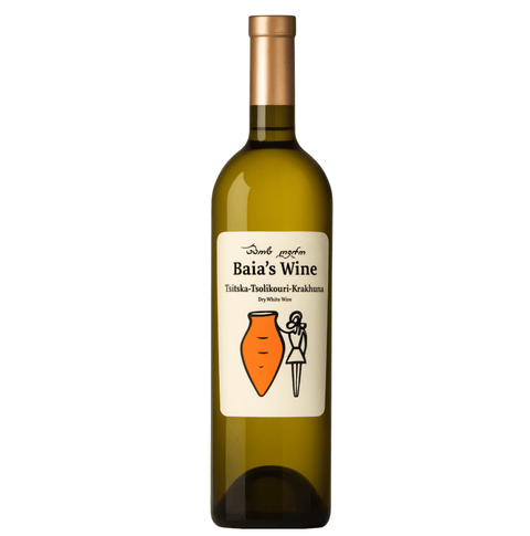 Baias Wine Tsitska Tsolikouri Krakhuna White Blend bottle showcasing Georgian winemaking heritage.