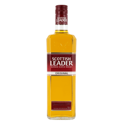 Bottle of Scottish Leader Original Blended Scotch Whisky 700 ml with label showing 40% ABV