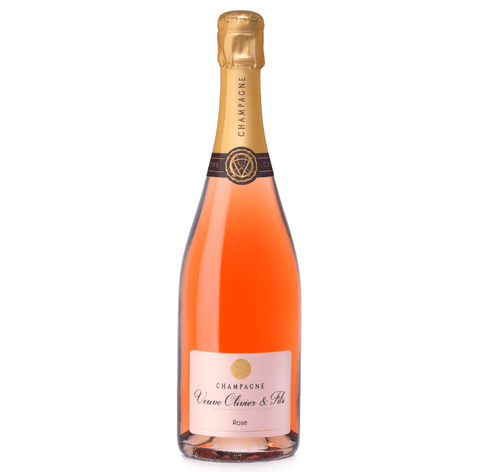 Veuve Olivier & Fils Rose Champagne 750ml bottle with bright pink color, elegant label, and gold foil top, perfect for celebrations.