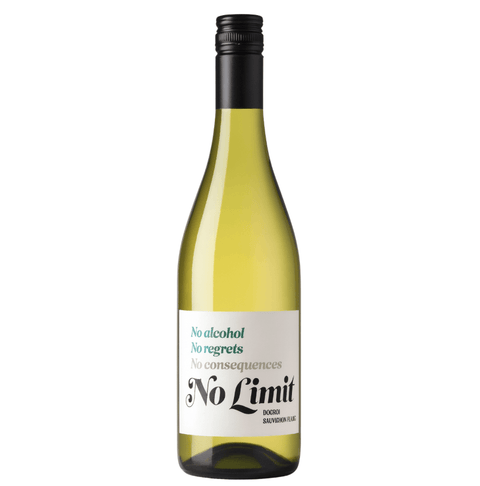 No Limit Non-Alcoholic Sauvignon Blanc 750ml bottle from South Africa, zero alcohol wine