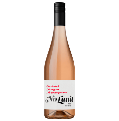 No Limit Non-Alcoholic Rose 750ml from South Africa, alcohol-free rosé wine bottle with vibrant label