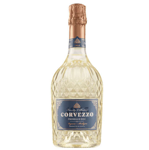 Prosecco DOC Treviso Extra Dry Organic Sparkling Wine bottle, 750ml, 11% ABV, from Italy. Eco-friendly and elegant Italian wine.