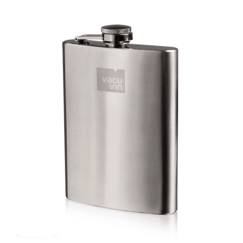Vacu Vin Hip Flask Stainless Steel 200 ml - sleek and durable design for on-the-go spirits by renowned Dutch brand.