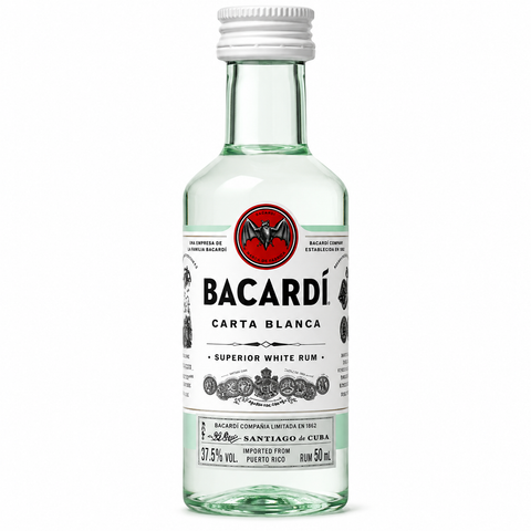 Bacardi Carta Blanca თეთრი რომი 50 მლ 37.5% (პუერტო რიკო)