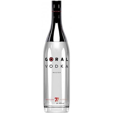 Goral Vodka 1L bottle, premium Slovak vodka with 40% alcohol, featuring elegant packaging and refined craftsmanship, ideal for cocktails.