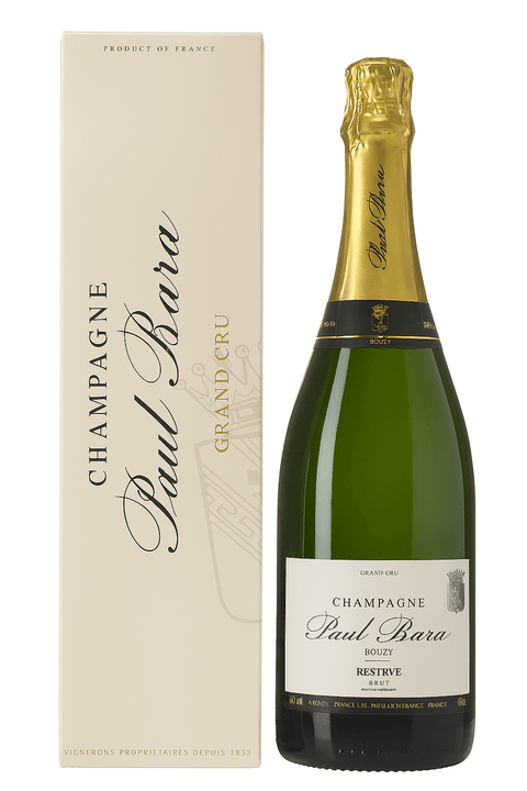Paul Bara Bouzy Champagne Grand Cru Reserve Brut 0.75L bottle and box