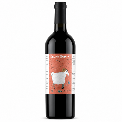Drunk Zodiacs ვერძი საფერავი წითელი ღვინო 750 მლ 13.5% (საქართველო)