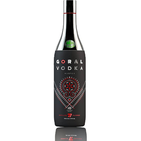Goral Bio Organic Vodka 70cl bottle with premium design and label, made in Slovakia, featuring organic certification and Tatra Mountains influence.