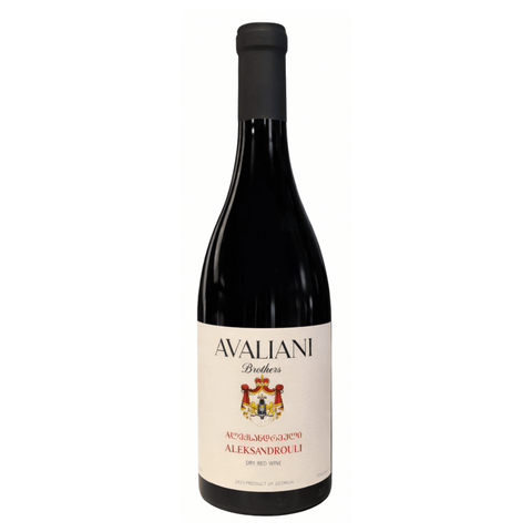 Avaliani Brothers Aleksandrouli Dry Red Wine 750ml bottle, 2024 vintage, expressive Georgian red wine with rich aromatic intensity.