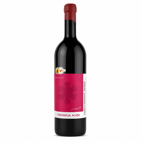 Terra Kisi Saperavi Cabernet Franc Budeshuri Merlot 2022, premium Georgian dry red wine bottle, 3L, Family Reserve label.