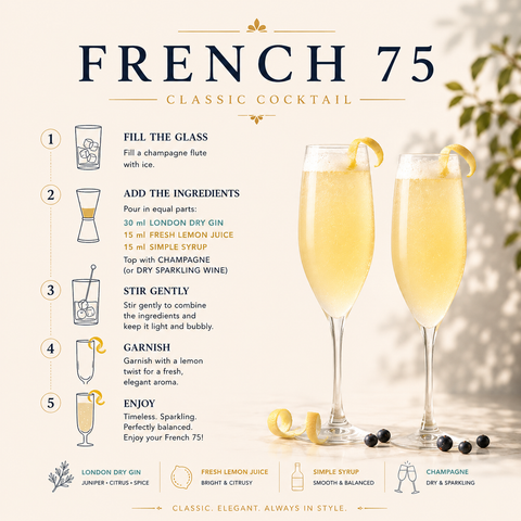 French 75 Cocktail — From Alcozon Premium Mixology Collection