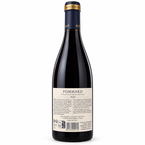 Madame Veuve Point Pommard 2020 — back label on white background