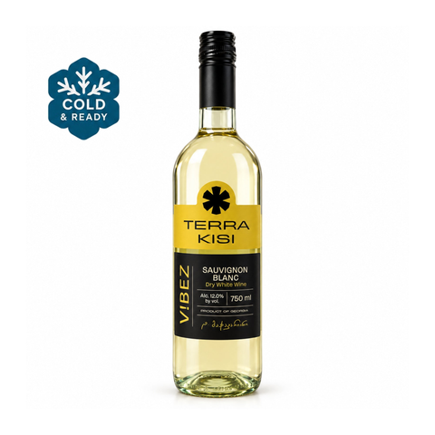 Terra Kisi ViBEZ Sauvignon Blanc 2025 dry white wine bottle, 750ml, 12% alcohol from Kakheti, Georgia.