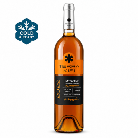 Image of Terra Kisi Mtsvane Amber Wine 750ml 14% 2022 from Georgia, showcasing traditional qvevri winemaking.