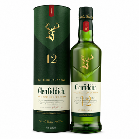 Glenfiddich 12 Year Old Single Malt Scotch Whisky 1L 40%ABV (Scotland)