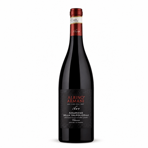 Bottle of Albino Armani Amarone della Valpolicella Red Wine 750ml 15.5%, full-bodied Italian red wine with rich and elegant flavor