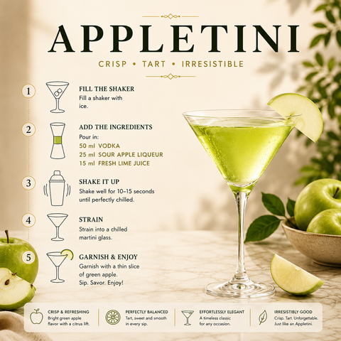 Appletini Cocktail 🍏 From Alcozon