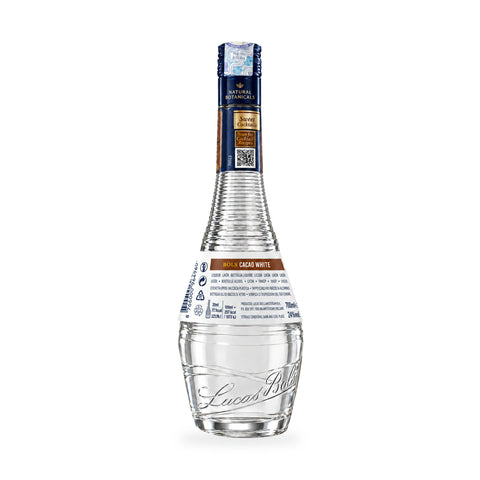 Bols Cacao White Liqueur 700ml 24% (Netherlands); back bottle label
