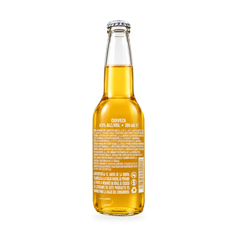 Corona Extra Beer 355ml 4.5% (Mexico); back bottle label