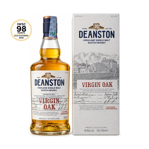 Deanston Virgin Oak 700ml 46.3% with gift box — IWSC 2025 Gold Outstanding, 98 points