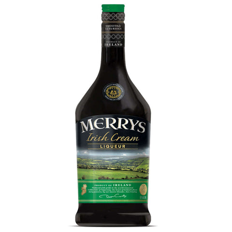Bottle of Merrys Irish Cream 700 ml, 17% ABV, luxurious liqueur from Ireland featuring rich dairy cream and premium Irish whiskey.